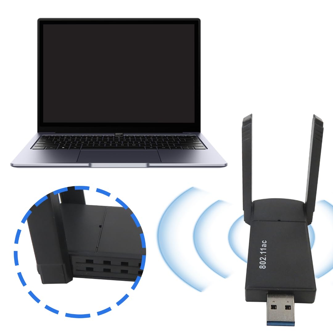 Wireless USB Adapter 1300Mbps Dual Antennas 5G/2.4G WiFi Adapter X303919