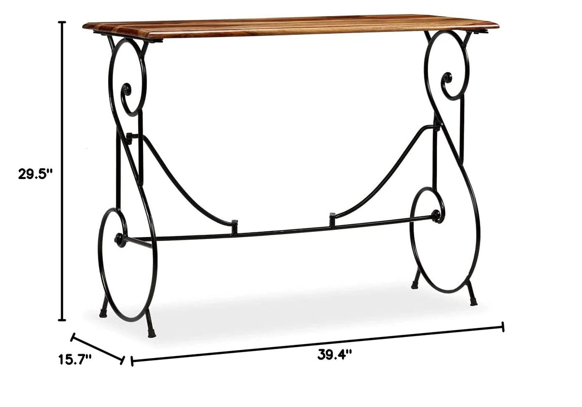 Solid Sheesham Wood Table 39.4"x15.7"x29.5" Q855212