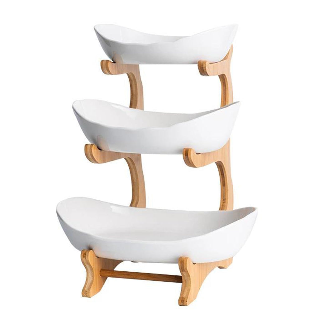 3 Tier White Ceramic Fruit Basket R33599