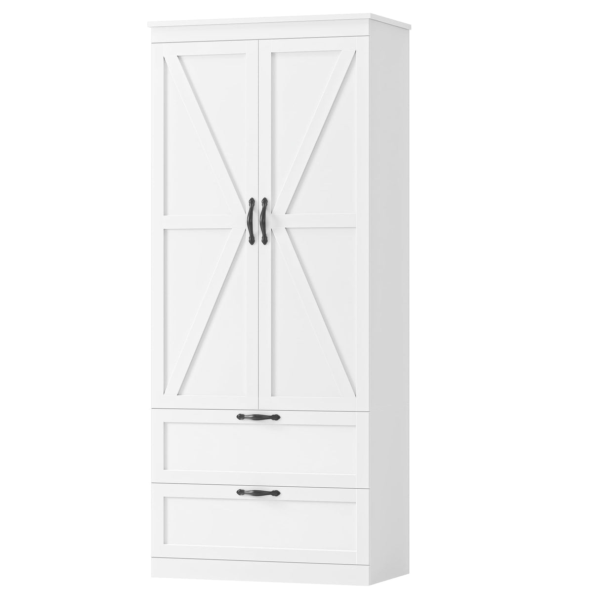 70" White Kitchen Pantry Storage Cabinet T7493