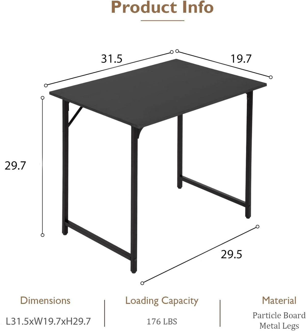 32 Inch Black Computer Desk T147