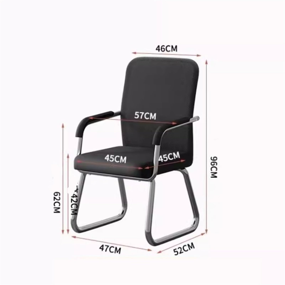 Breathable Mesh Office Chair with Armrests and Chrome Plated Metal Frame H5577