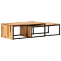 2 pcs Solid Sheesham Wood Nesting Coffee Table O323