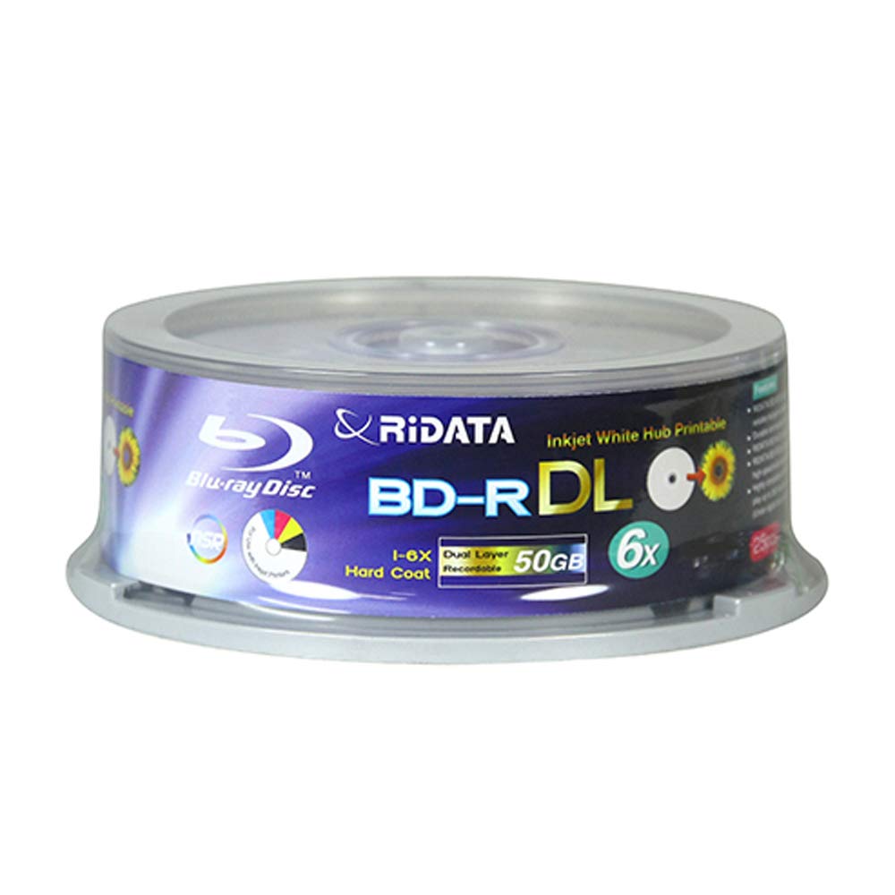 50 Pack BD-R DL Dual Layer 6X 50GB White Inkjet Printable Disc G146231