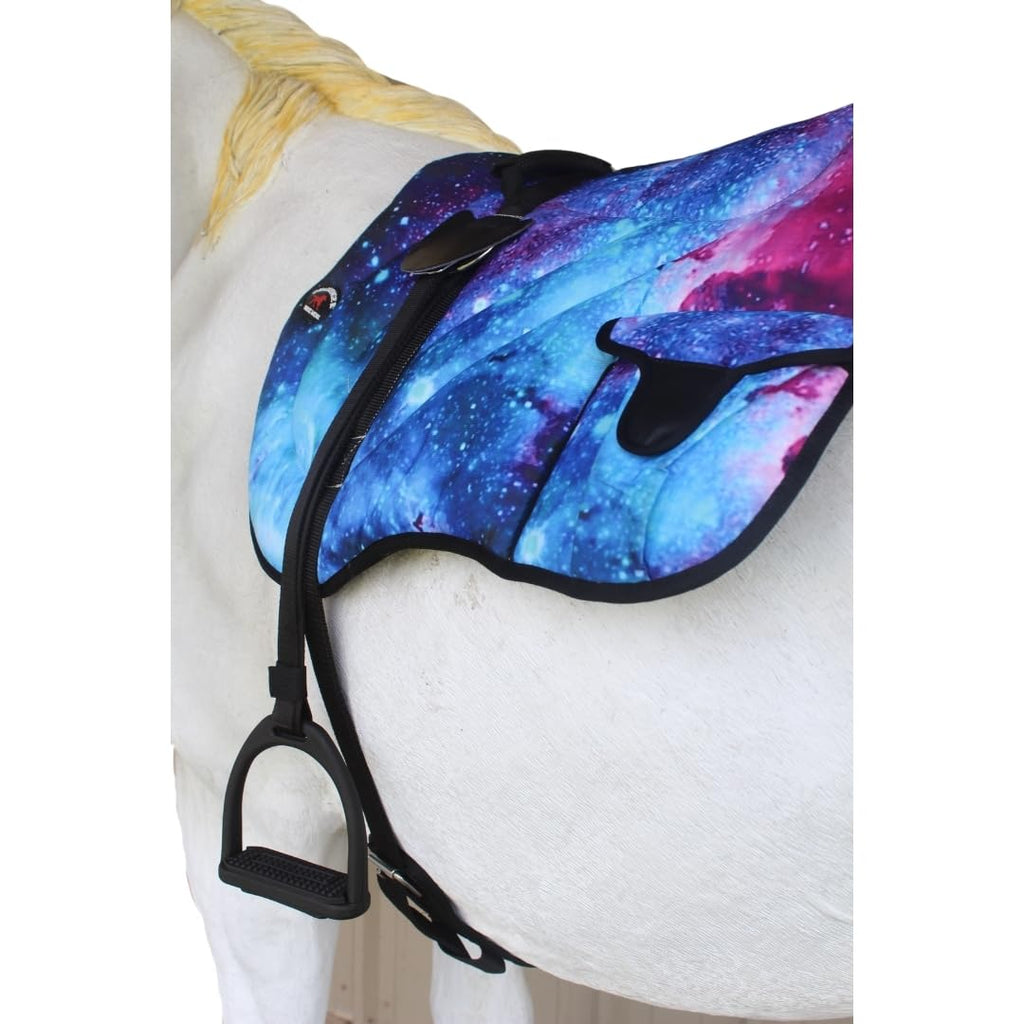 Neoprene Padded Anti-Slip Bareback Saddle Pad Blue Plaid S821