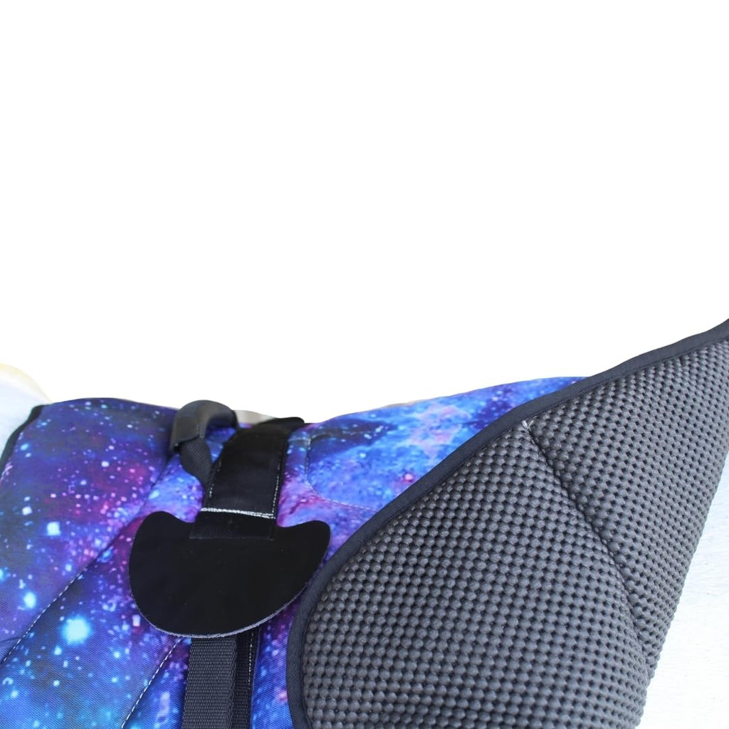 Neoprene Padded Anti-Slip Bareback Saddle Pad Blue Plaid S821