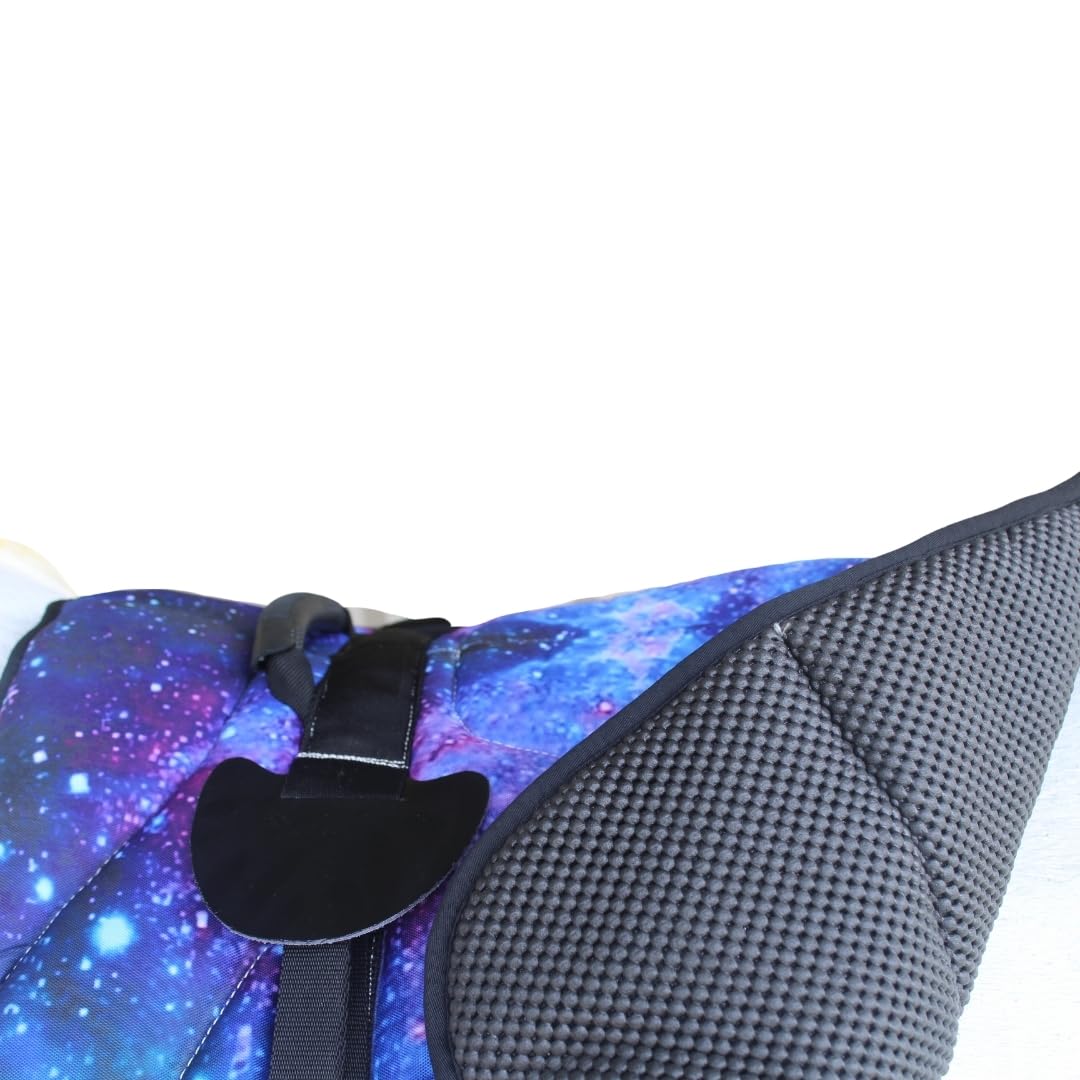 Neoprene Padded Anti-Slip Bareback Saddle Pad Blue Plaid S821