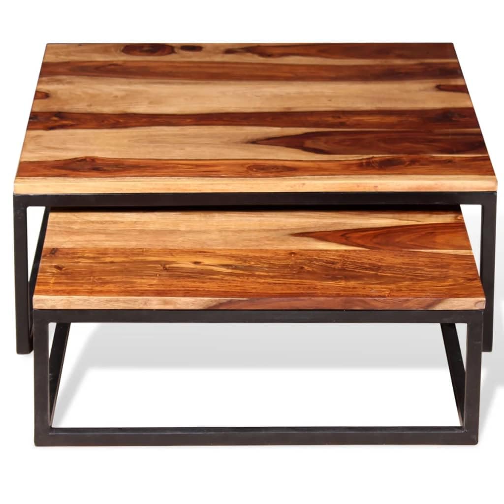 Solid Sheesham Wood Nesting Coffee Table Set T151