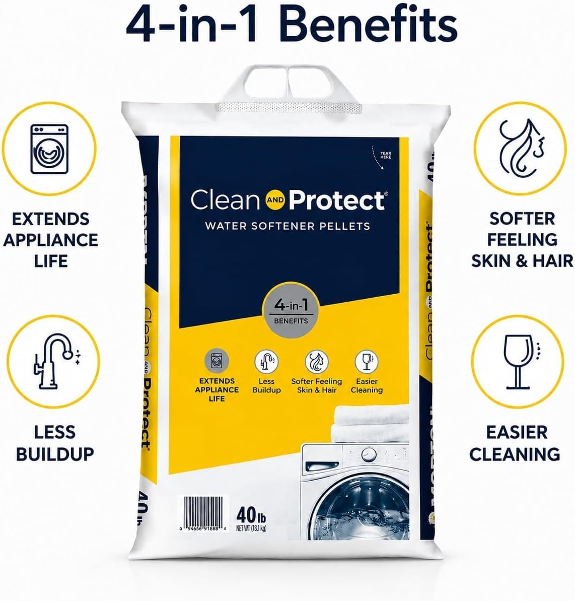 Water Softener Salt Pellets 40 lb Pack of 4 C378
