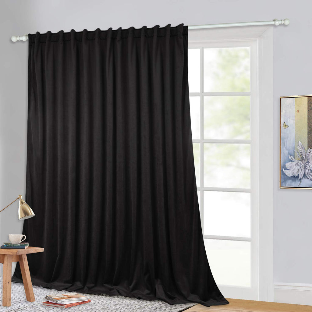 Black Velvet Curtains 1 Panel H653