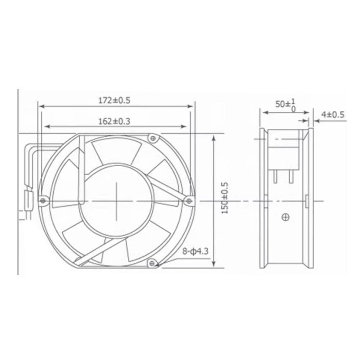 172mm Case Cooling Fan 3PIN 3WIRE 24V E378