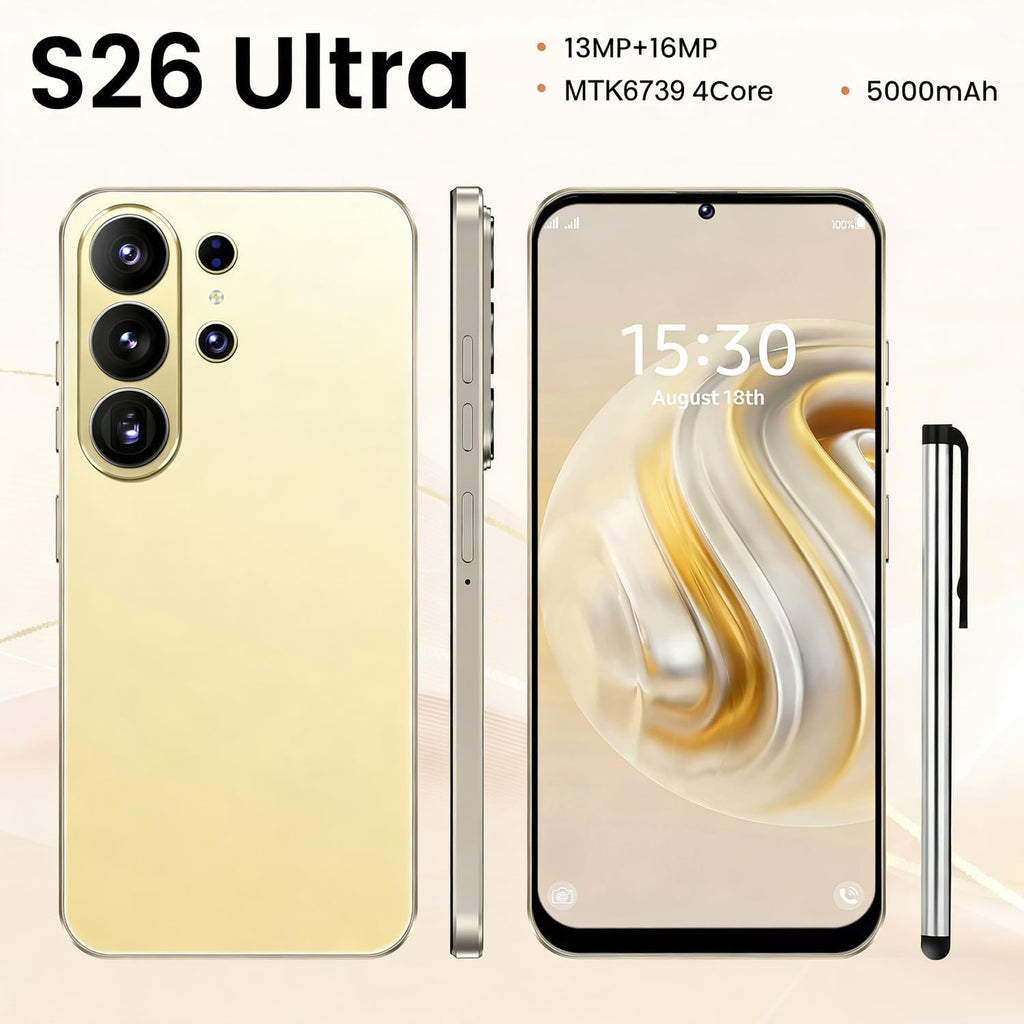 Unlocked 4G Smartphone 6.6" HD Display 4GB RAM 32GB ROM Black J78238