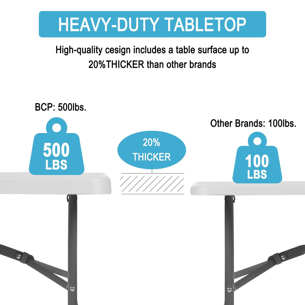 6FT White Portable Plastic Folding Table A39704