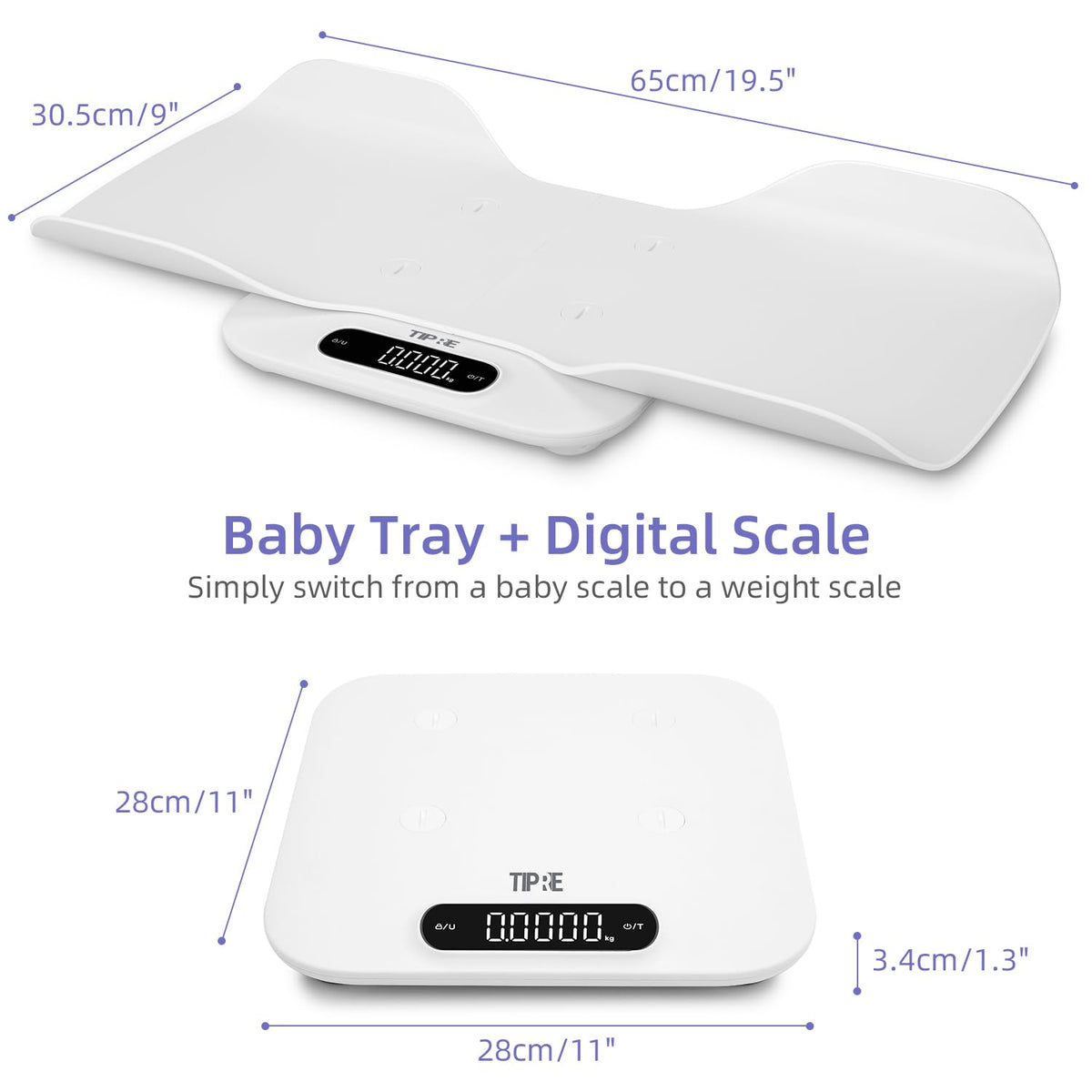 Baby Scale with Detachable Tray, Up to 400lb/180kg Y81355