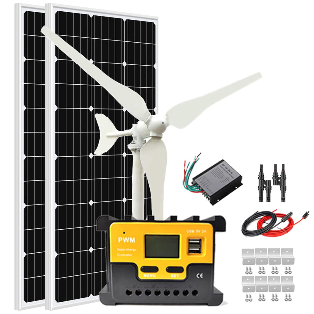 300W Wind Turbine and Solar Panel Kit with Charge Controller O3221