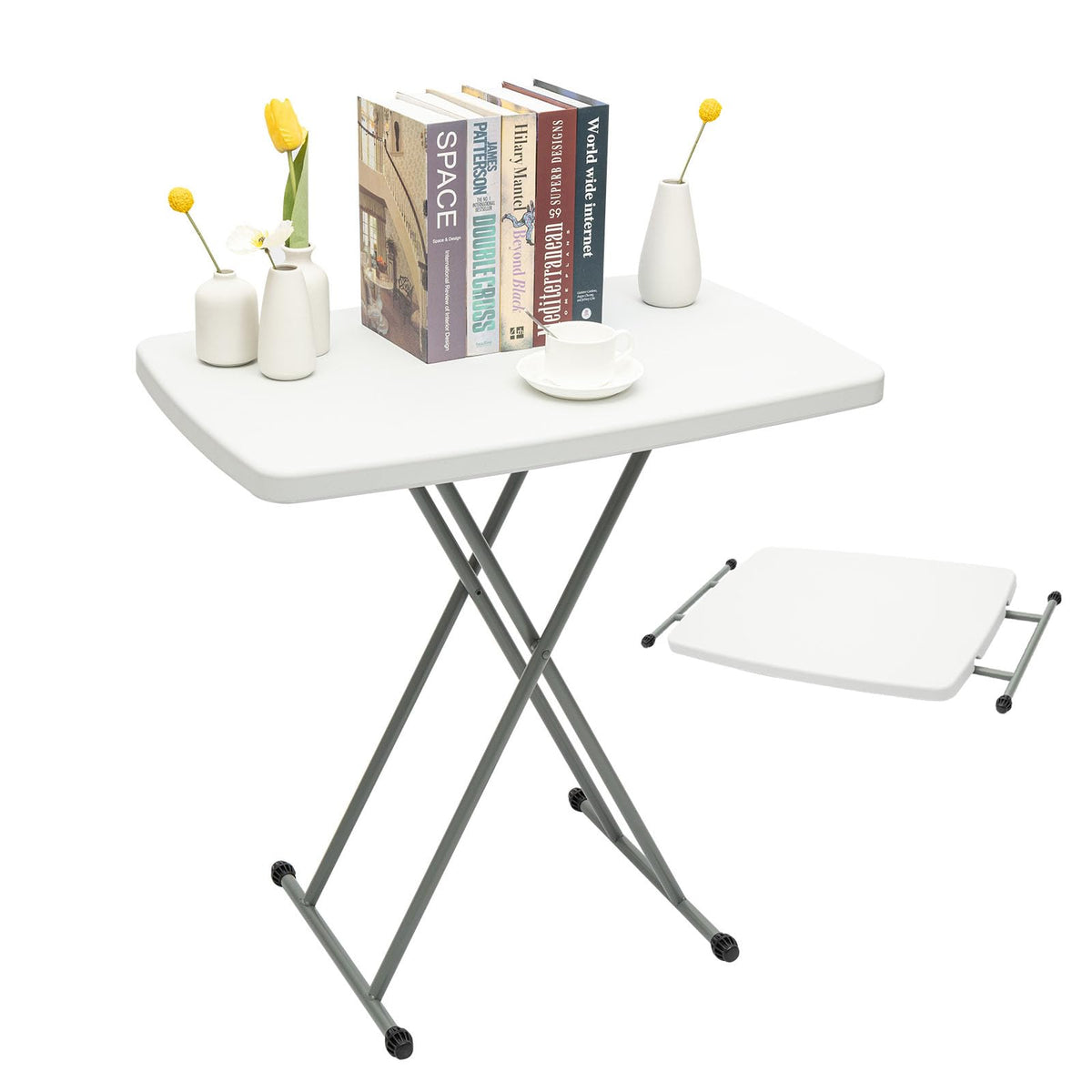 White 30" Folding Table W386