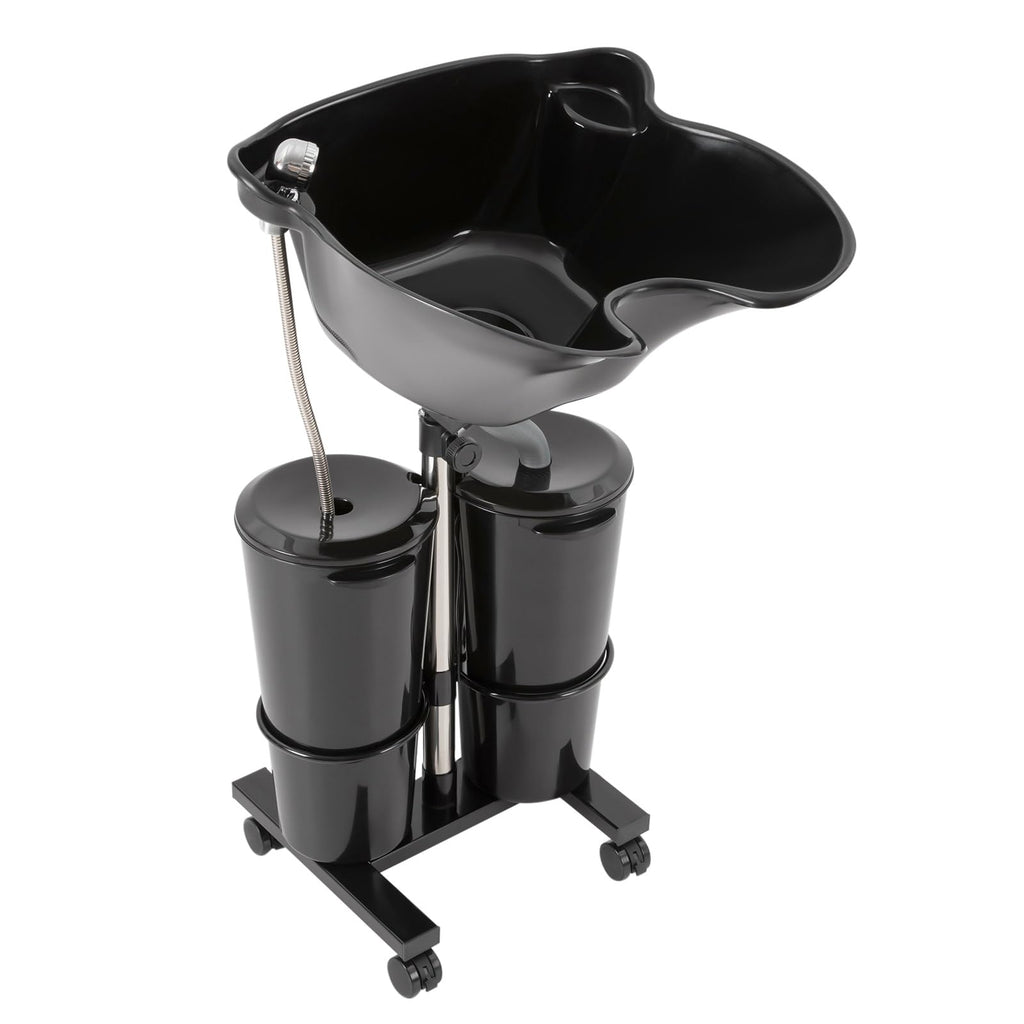 Portable Shampoo Bowl with Electric Pump, Adjustable Height 2.64Gal Dual Bucket Q6035