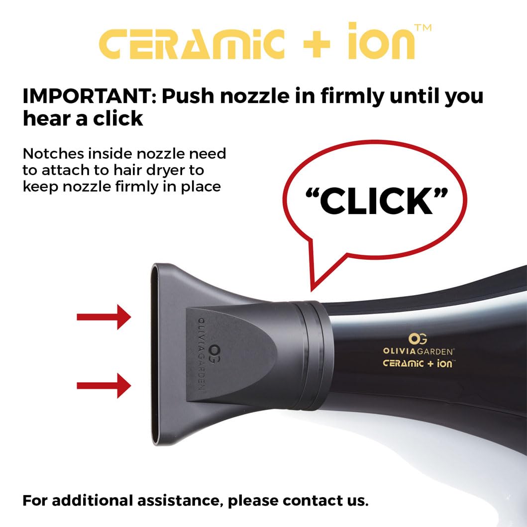 1875W Ceramic Ion Hair Dryer with 2 Nozzles D3721
