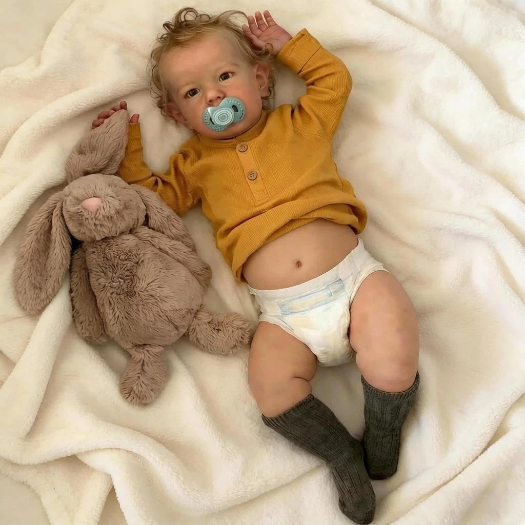22" Realistic Baby Doll Boy Blonde Hair Y408220