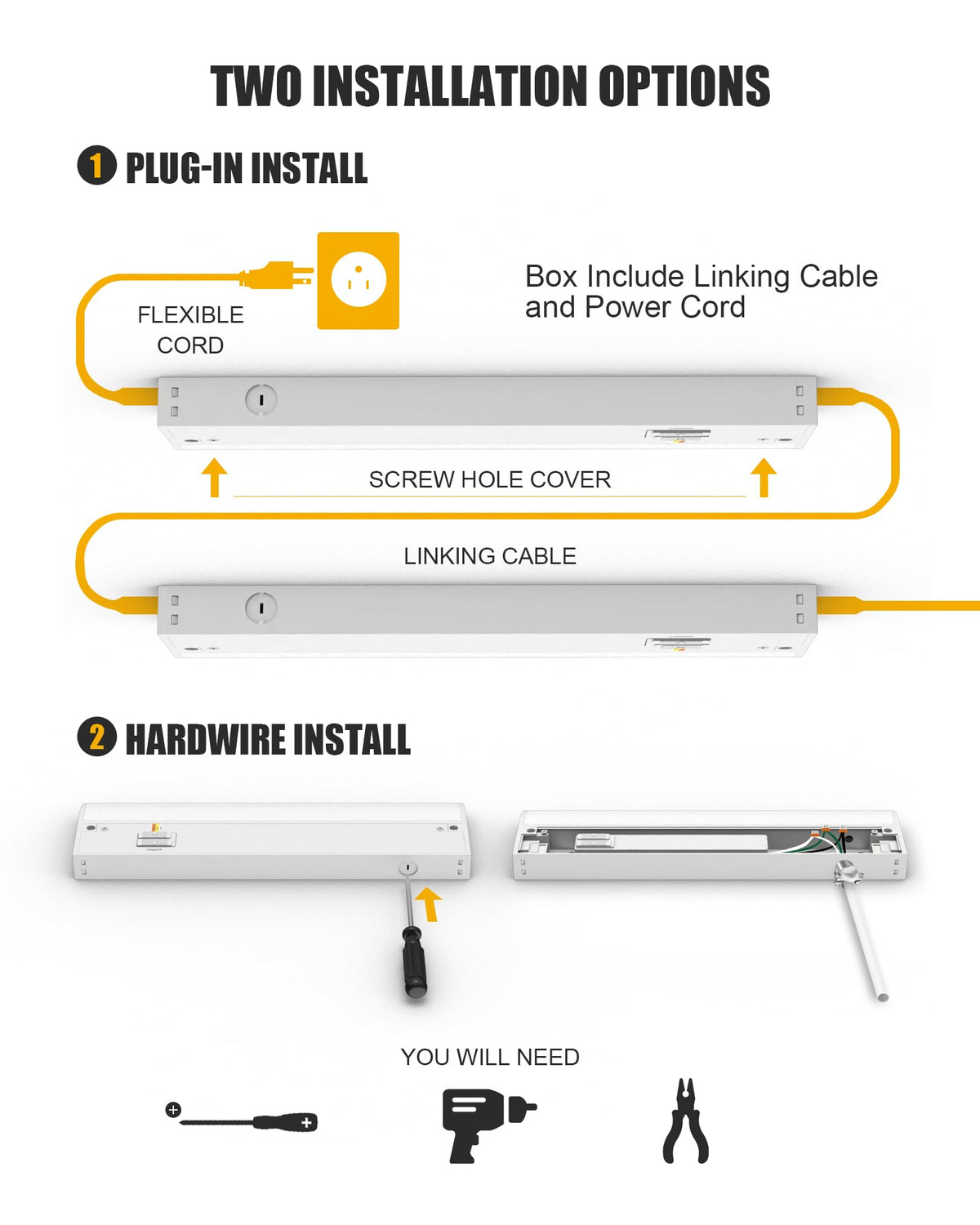 Under Cabinet Lighting with Power Cord F4239