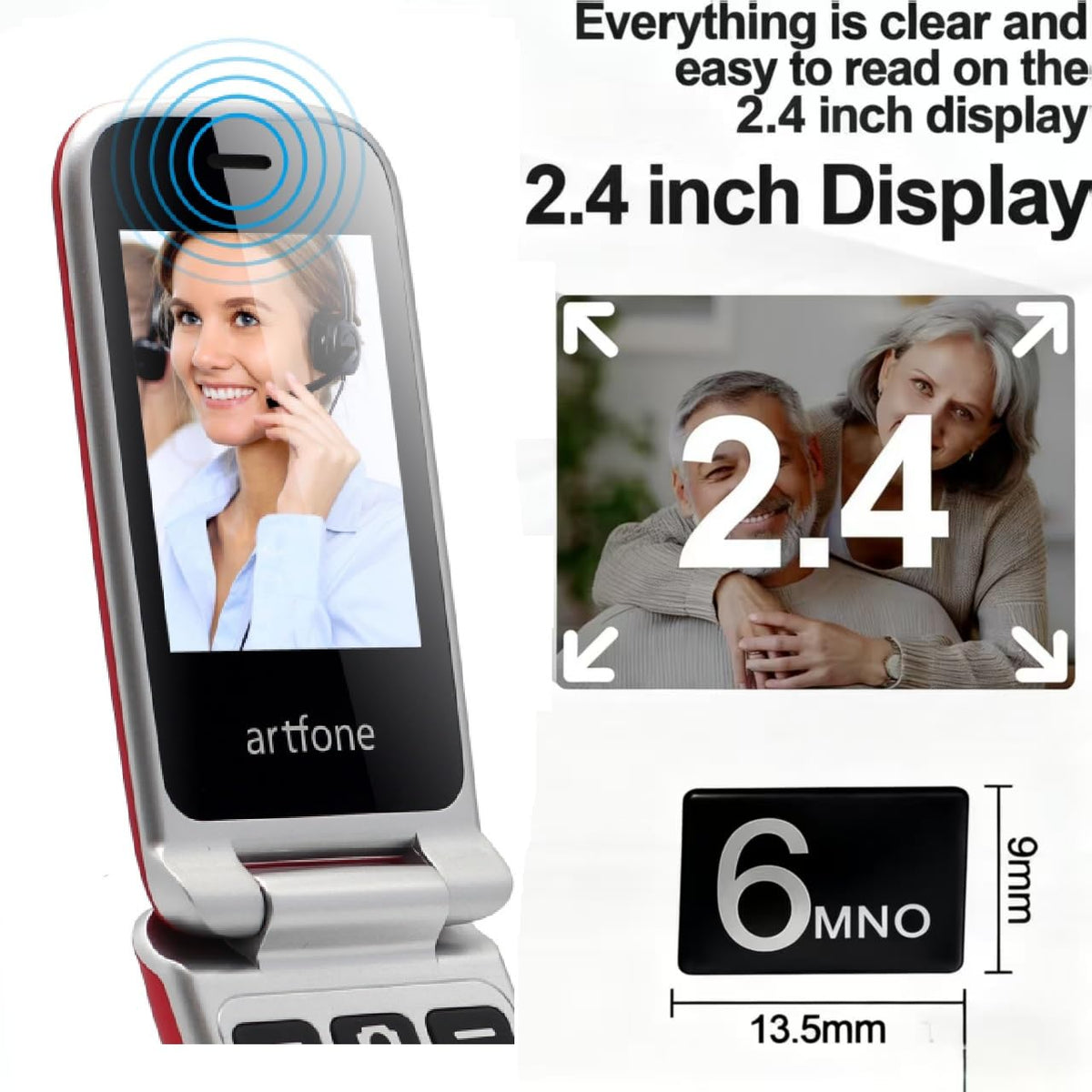 4G Unlocked Flip Phone with Big Buttons, SOS Button, Gray Q447767