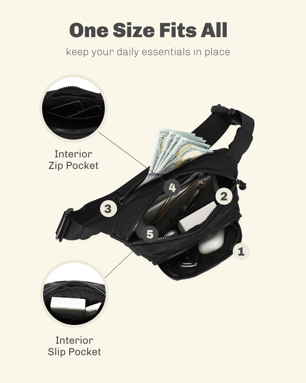 Rolling Backpack with Wheels 43L with Waist Pack Black X6105