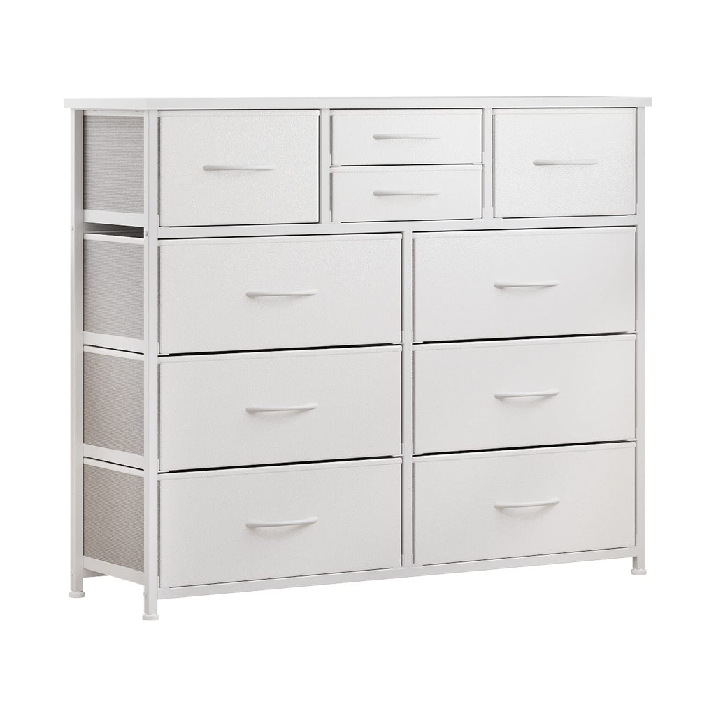 White 10 Drawer Fabric Dresser Y47764