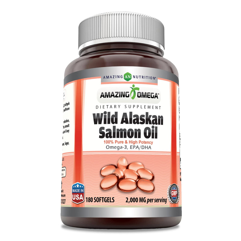 Wild Alaskan Salmon Oil 2000 Mg 180 Softgels Non-GMO Gluten-Free X78150