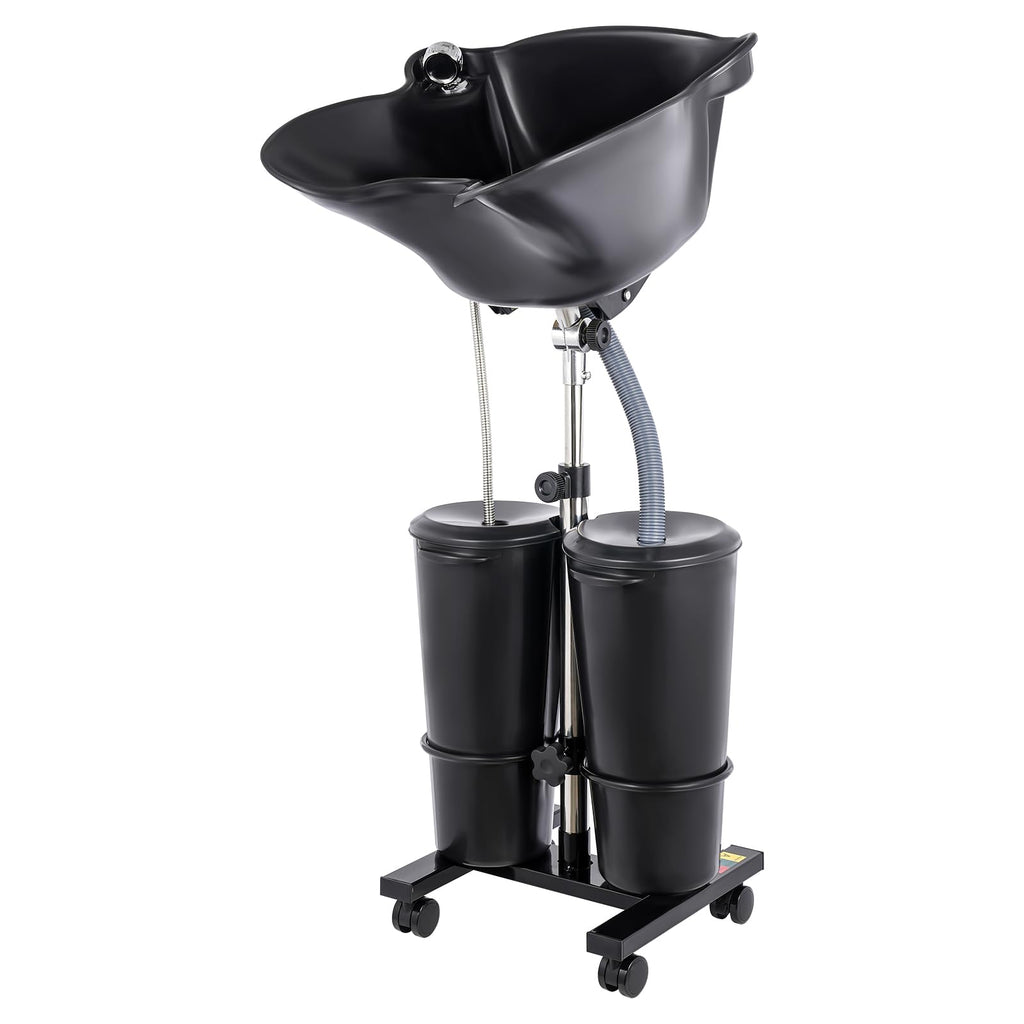 Portable Shampoo Wash Bowl with 2 Water Tanks Black P8679