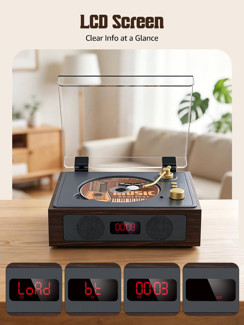Portable CD Player with Built-in Speakers Bluetooth Q588