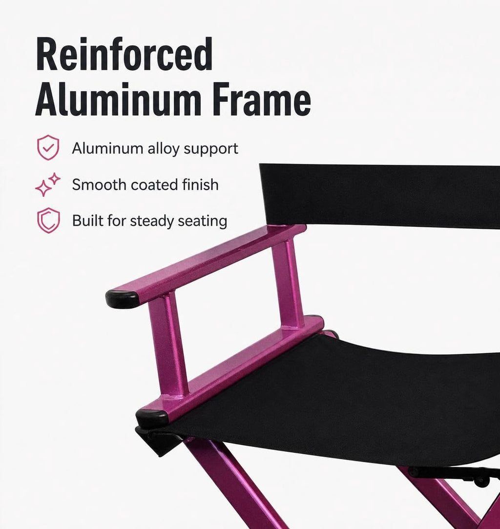 Foldable Adjustable Height Director Chair with Headrest K29087