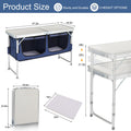 Folding Camping Table with Storage, 3 Height Adjustable, Lightweight, 4 Ft Aluminum U78917