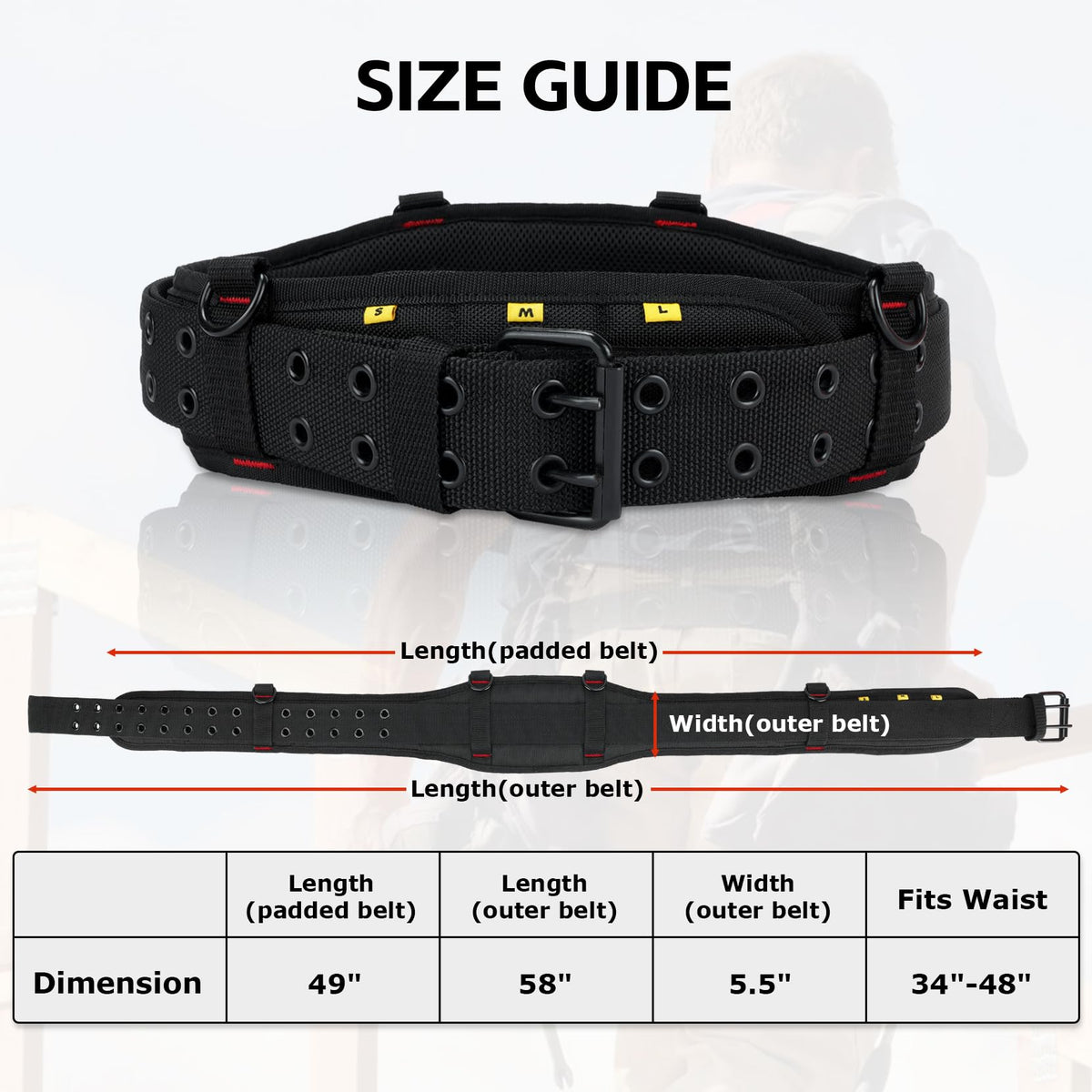 Tool Belt with Suspenders Heavy Duty Carpenter Apron G27046