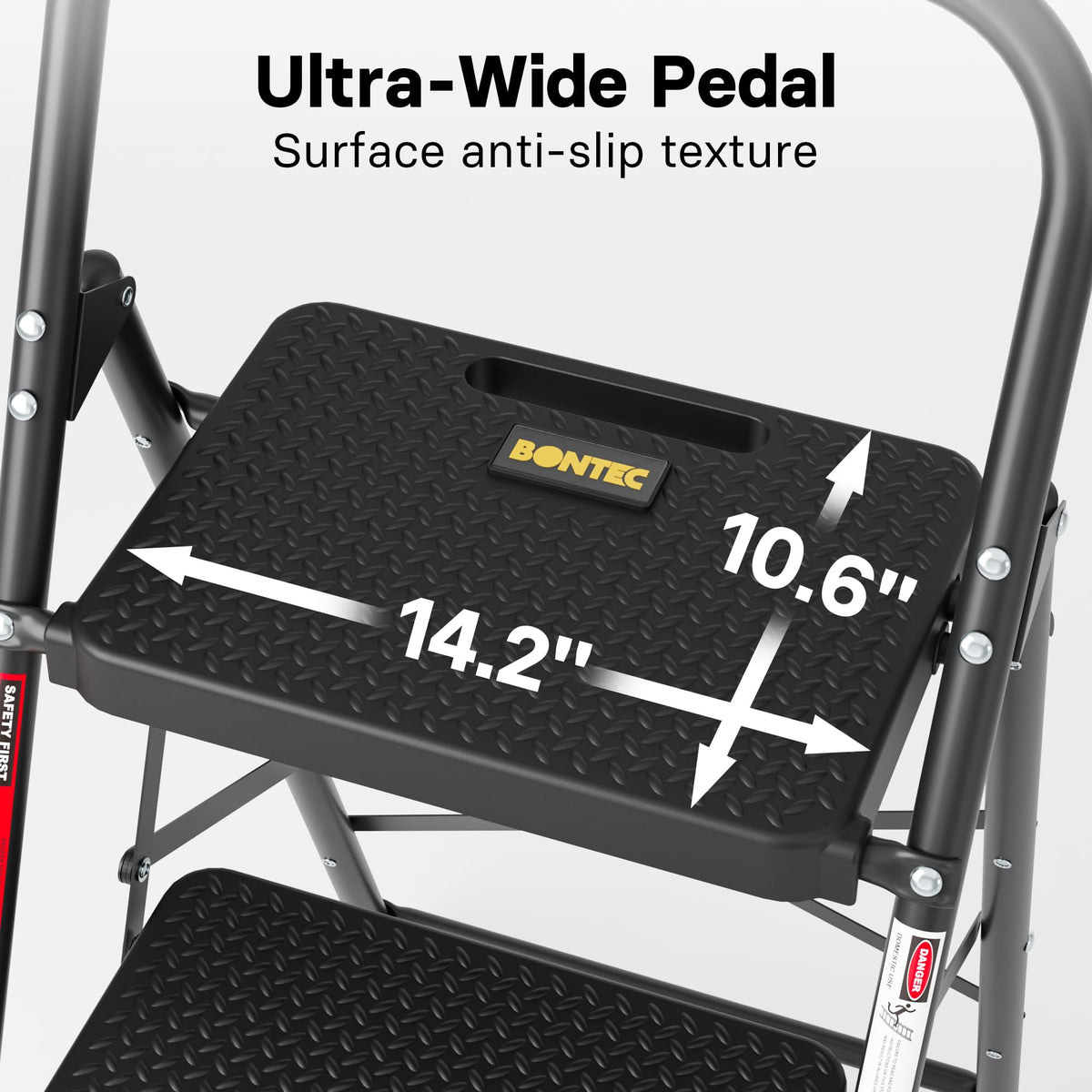 Folding Step Stool 600lbs Max Load Capacity Black B603660