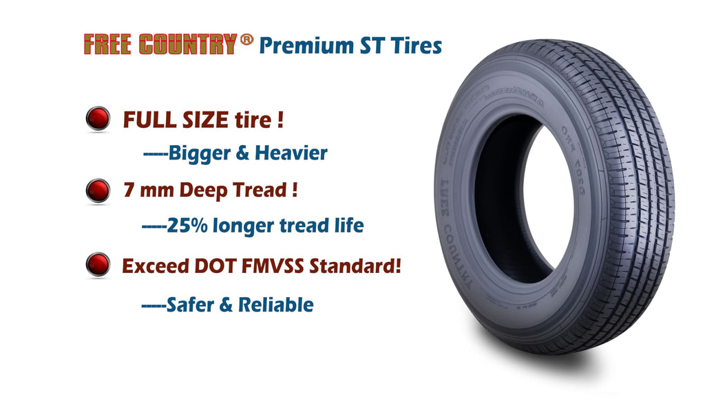 Trailer Tire Wheel ST205/75R15 8PR 5X4.5 White Spoke Pk2 C809340