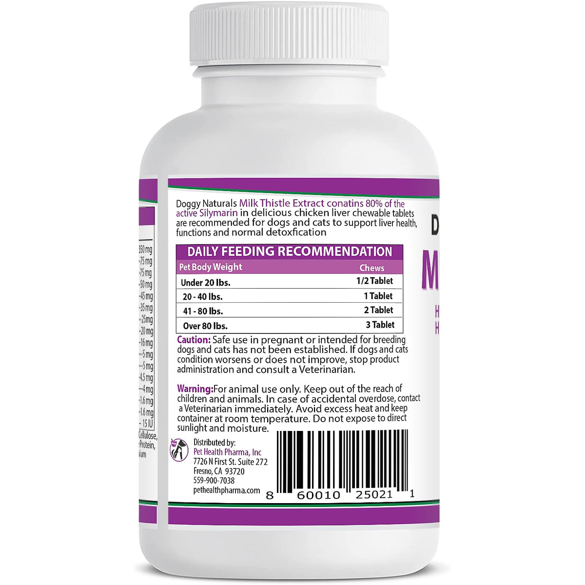 Milk Thistle Liver Health Supplement for Dogs 120 tabs G558368