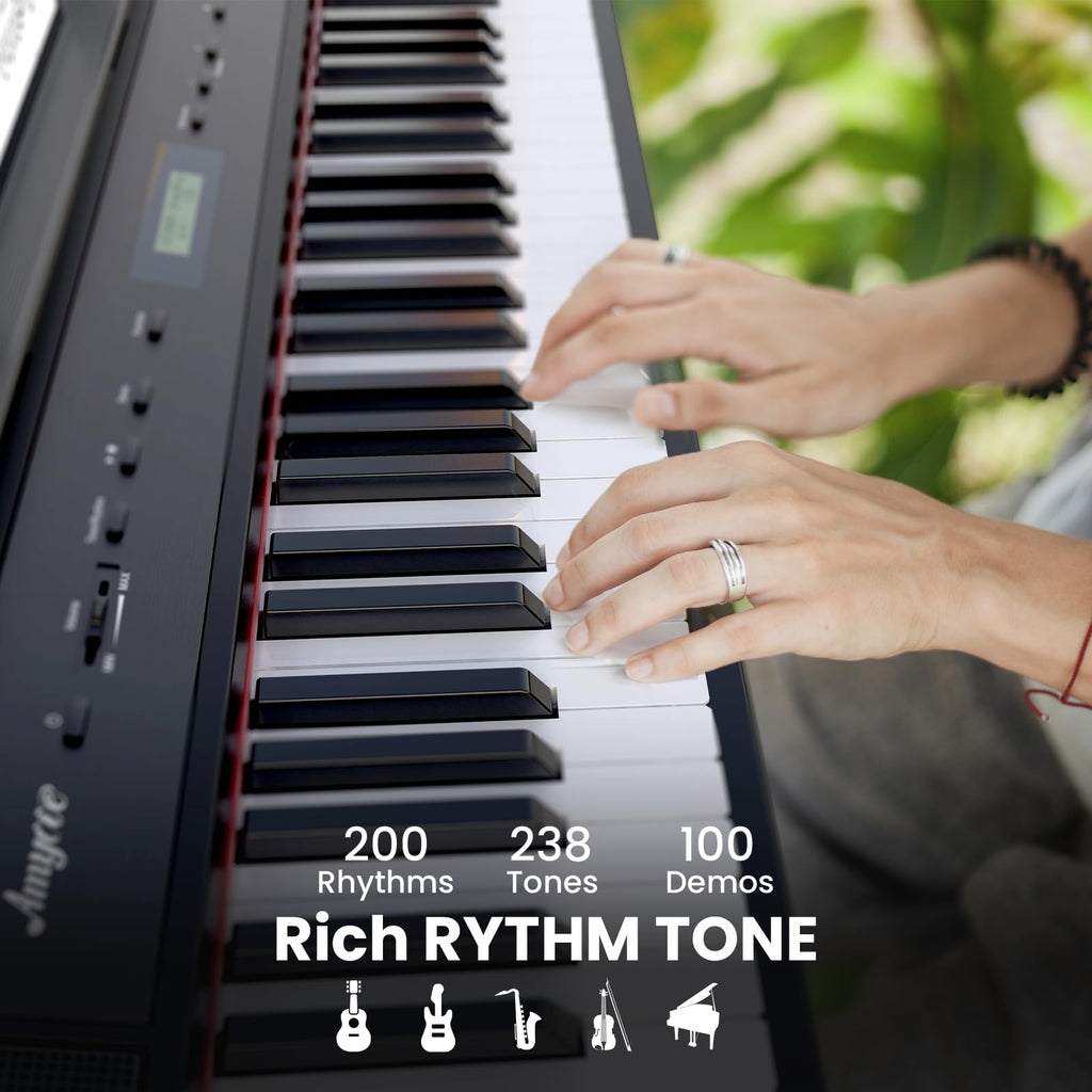 88-Key Weighted Hammer Action Digital Piano with Stand, Headphones, Carrying Case & Power Adapter R4444
