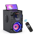 Portable Big Bluetooth Speakers with Light, Wireless with Subwoofer, FM Radio, LED Lights, EQ, Booming Bass, Bluetooth 4.2 Stereo Loud Outdoor/Indoor Retro, for Home, Camping, Travel, Black J6571