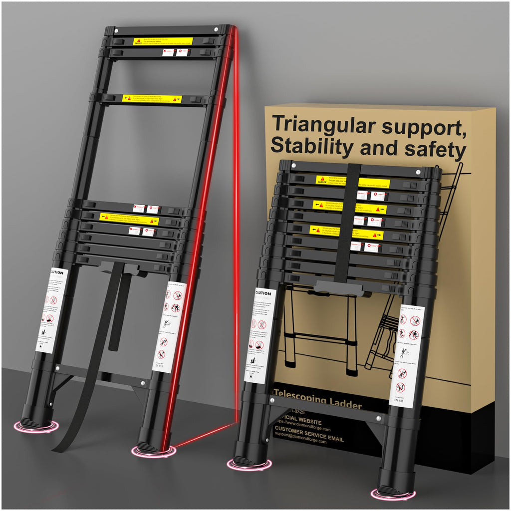 10.5 FT Aluminum Telescoping Ladder 330 Lbs L6387