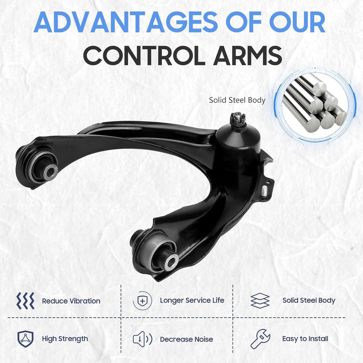 Front Upper and Lower Control Arms with Ball Joint, Outer Tie Rods Sway Bars Suspension Kit 12pc T389