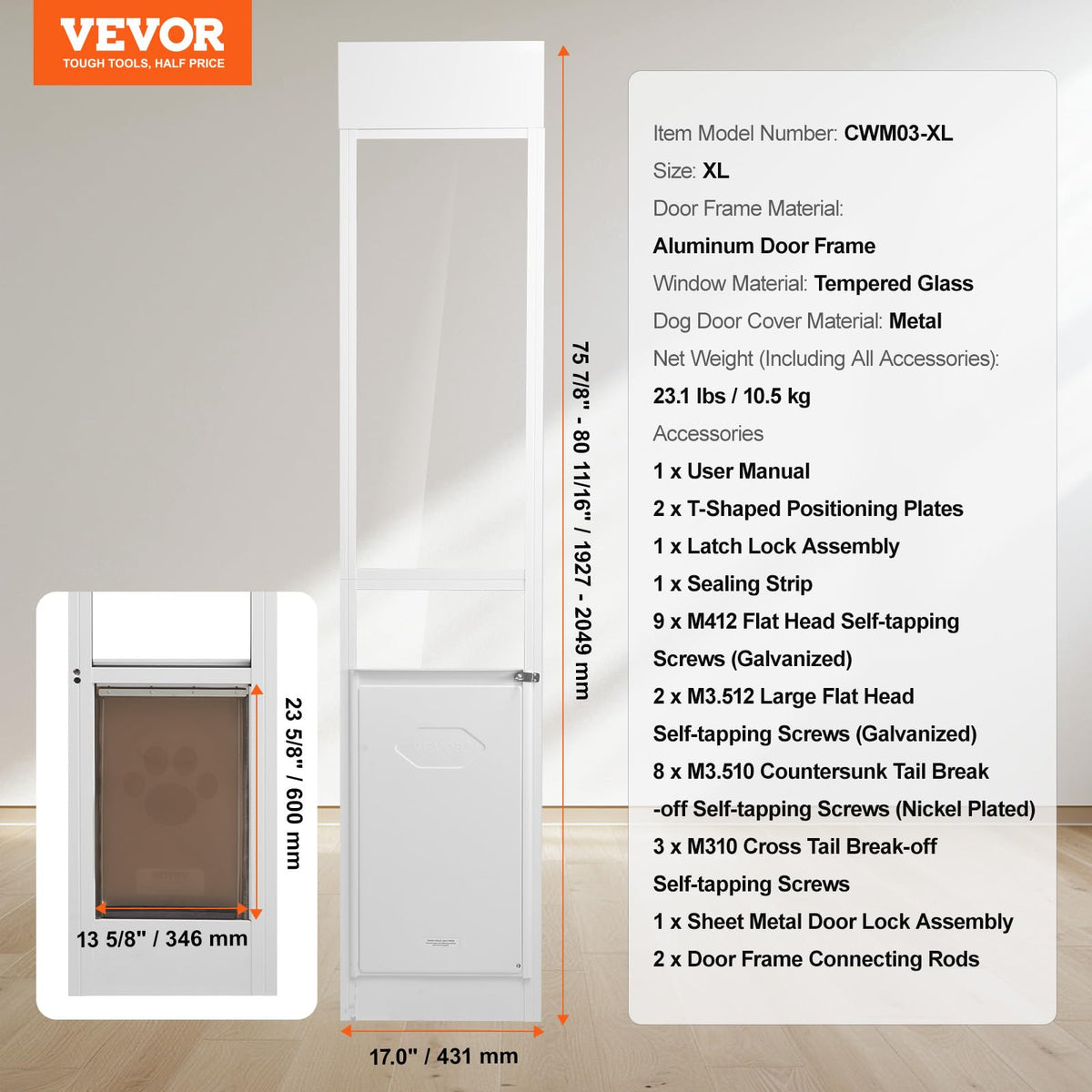 X-Large Dog Door for Sliding Glass Door K318