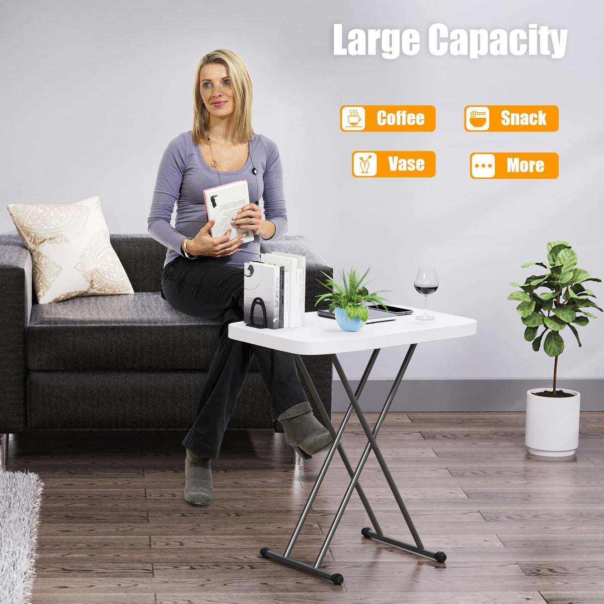 White 30" Folding Table W386