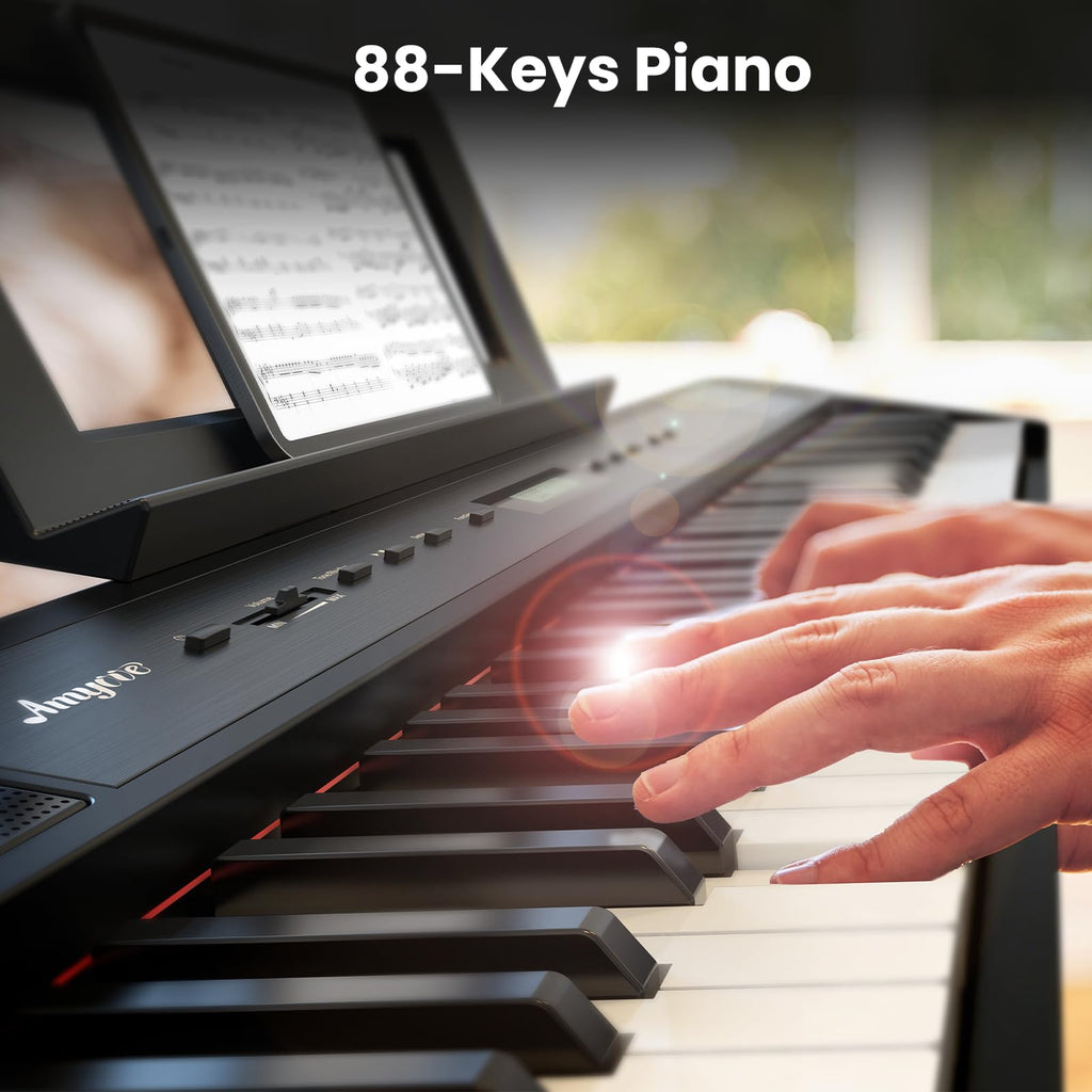 88-Key Weighted Hammer Action Digital Piano with Stand, Headphones, Carrying Case & Power Adapter R4444