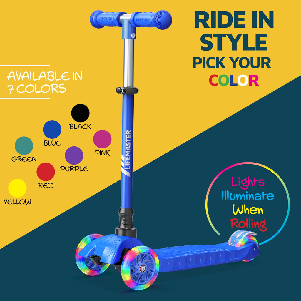 3-Wheel Kids Scooter with Wheel Lights, Adjustable Handlebar R96880