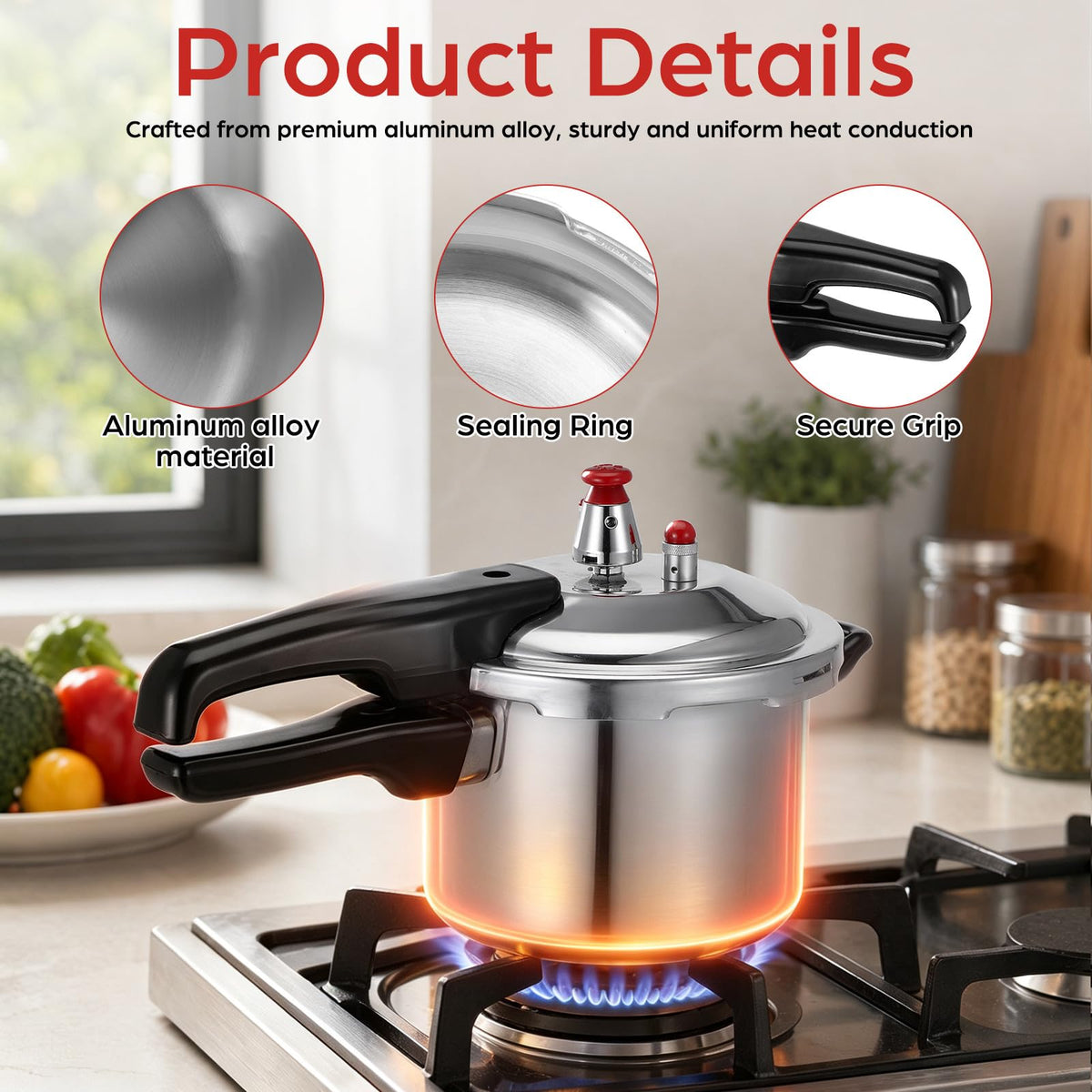2.6 Quart Small Stovetop Pressure Cooker U205