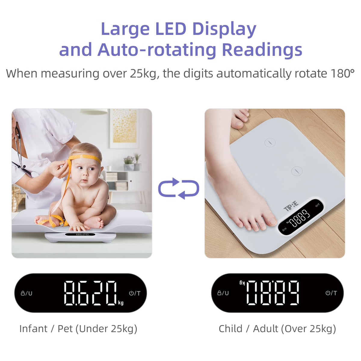 Baby Scale with Detachable Tray, Up to 400lb/180kg Y81355