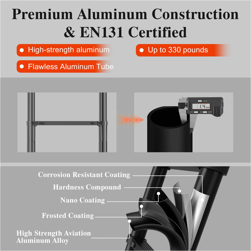 10.5 FT Aluminum Telescoping Ladder 330 Lbs L6387