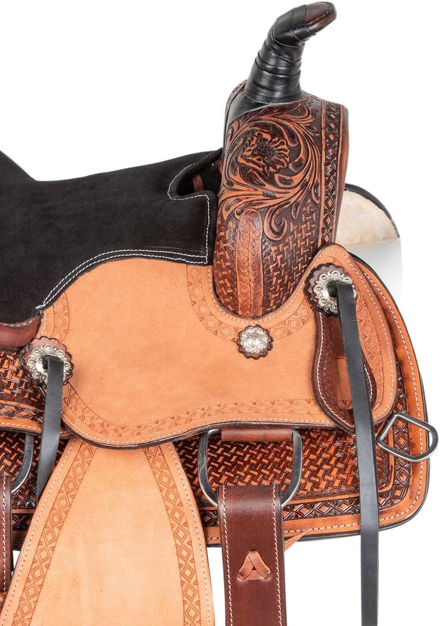Leather Horse Saddle Set with Tack & Stirrups K393767