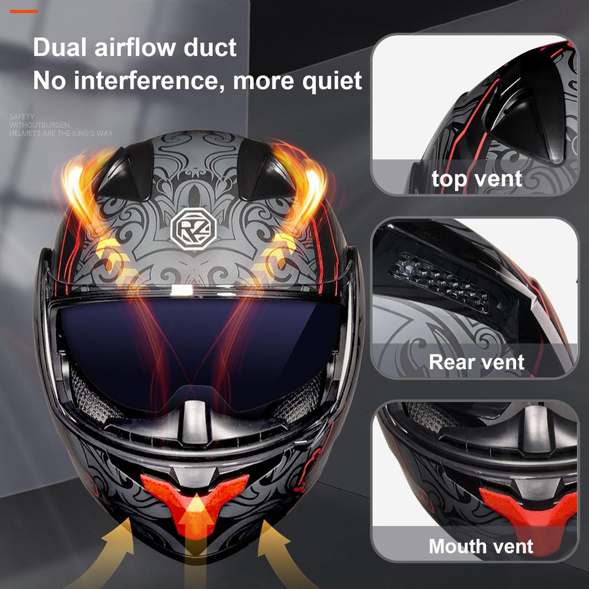 Modular Bluetooth Motorcycle Helmet DOT Approved Dual Visor Flip up I2438