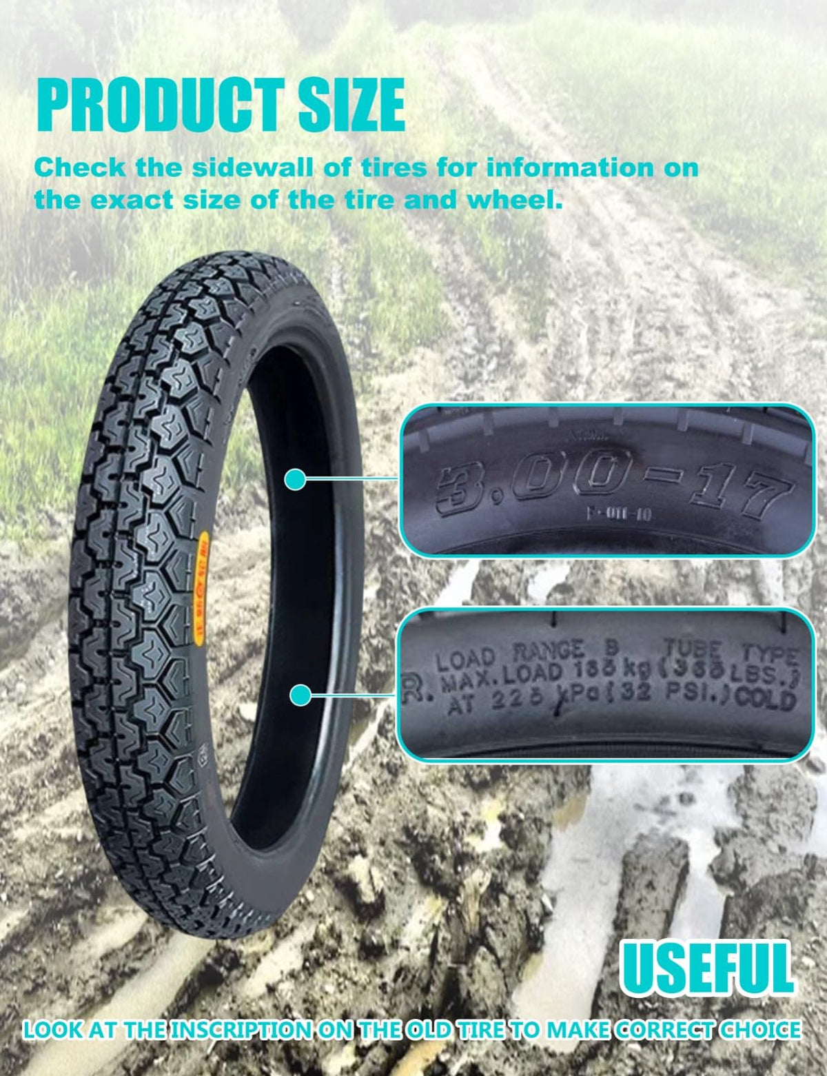 17 Dirt Bike Tire and Tube Set Y243063